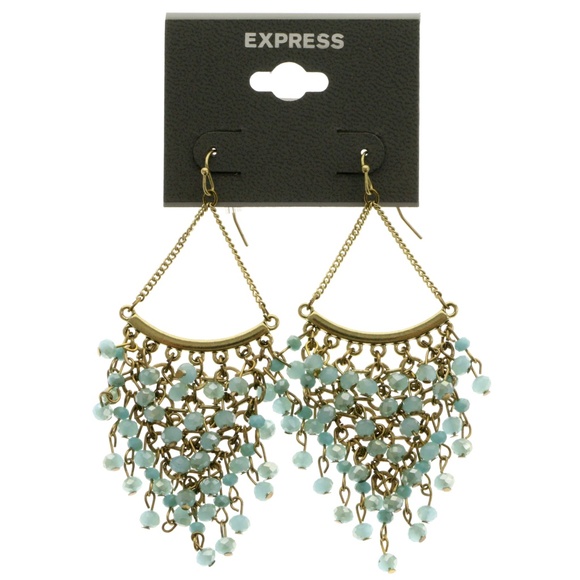 Express Jewelry - Express Chandelier-Earrings Blue/Gold NWT